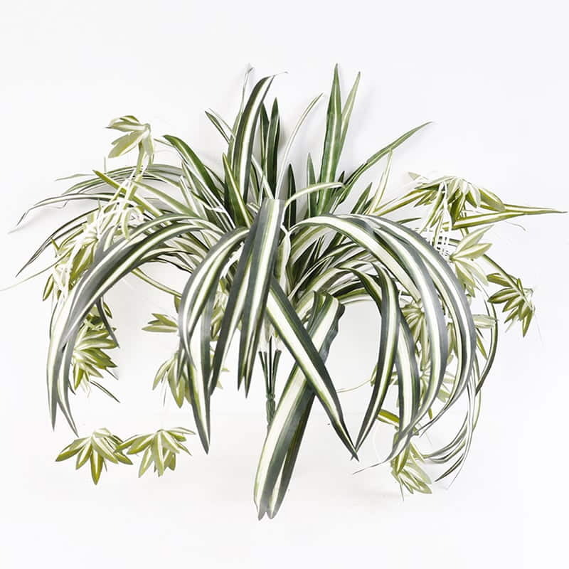 Willow &amp; Silk Artificial Hanging 60cm Green Spider Plant Bush 