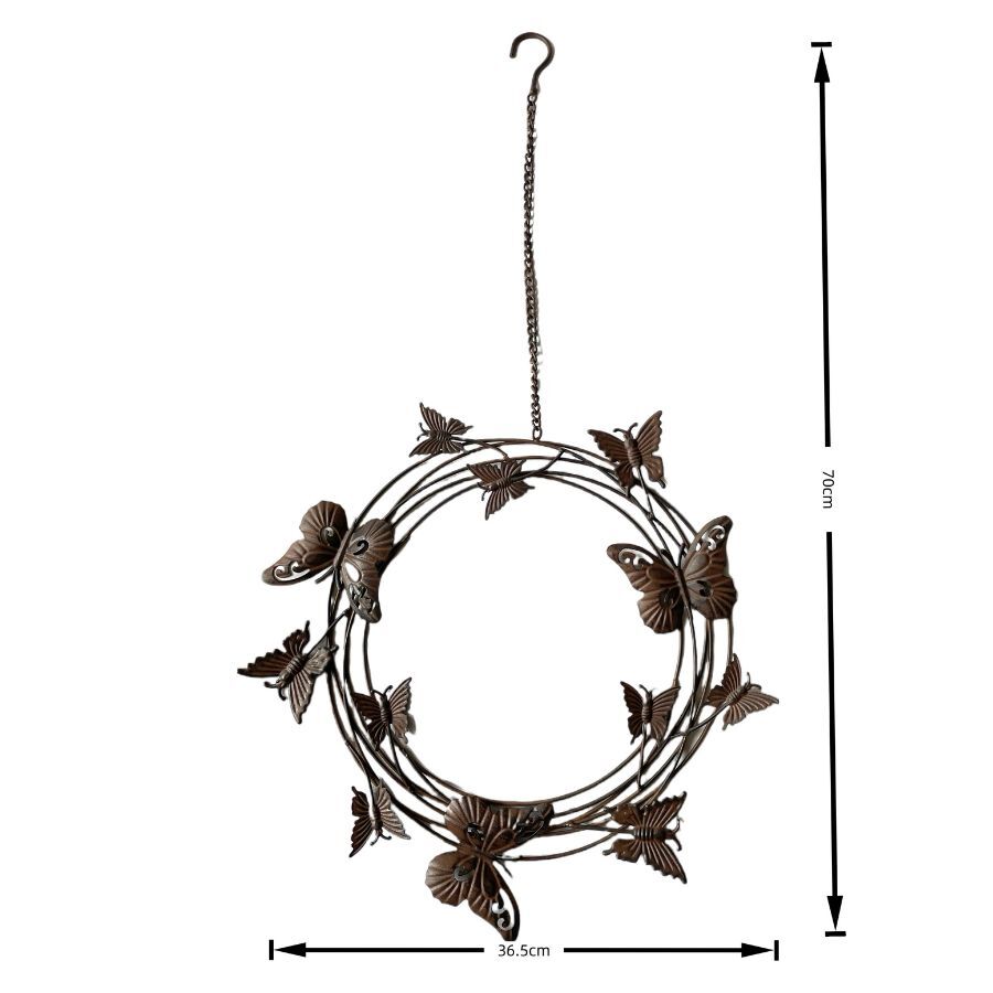 Willow &amp; Silk Hanging Circle of Butterflies on Chain/ Enchanted Butterfly Circle