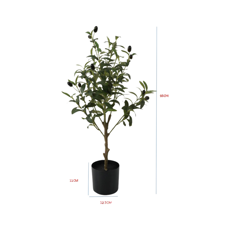 Willow &amp; Silk Artificial 65cm Green Olive Tree/Plant in Pot