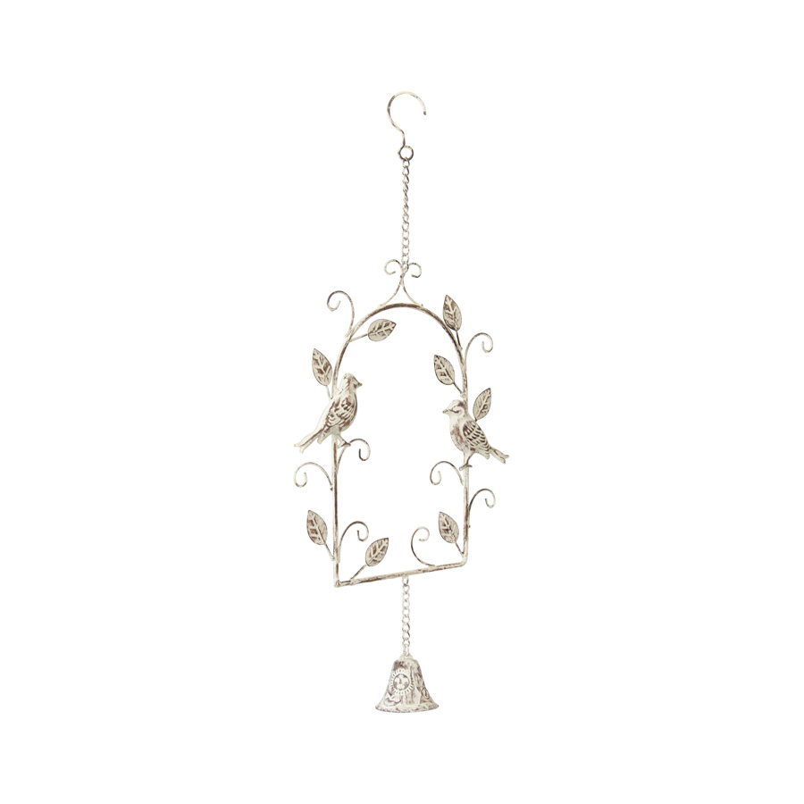 Willow &amp; Silk Birds in Archway Hanging Bell Decor
