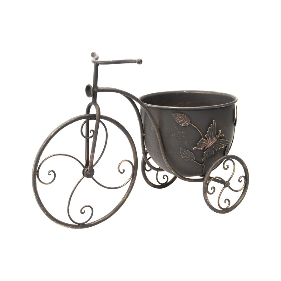 Willow &amp; Silk Butterfly Design Metal Bicycle Pot Planter