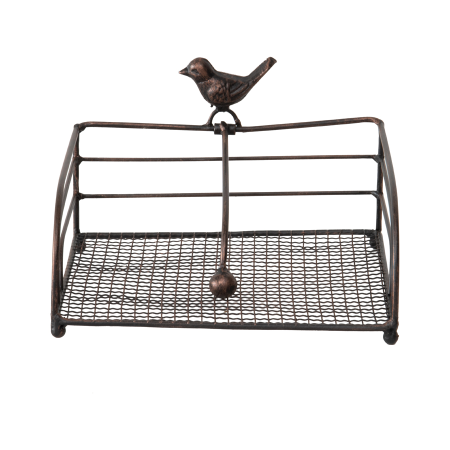 Willow &amp; Silk Metal 20cm Perched Bird Dining Table Napkin Holder