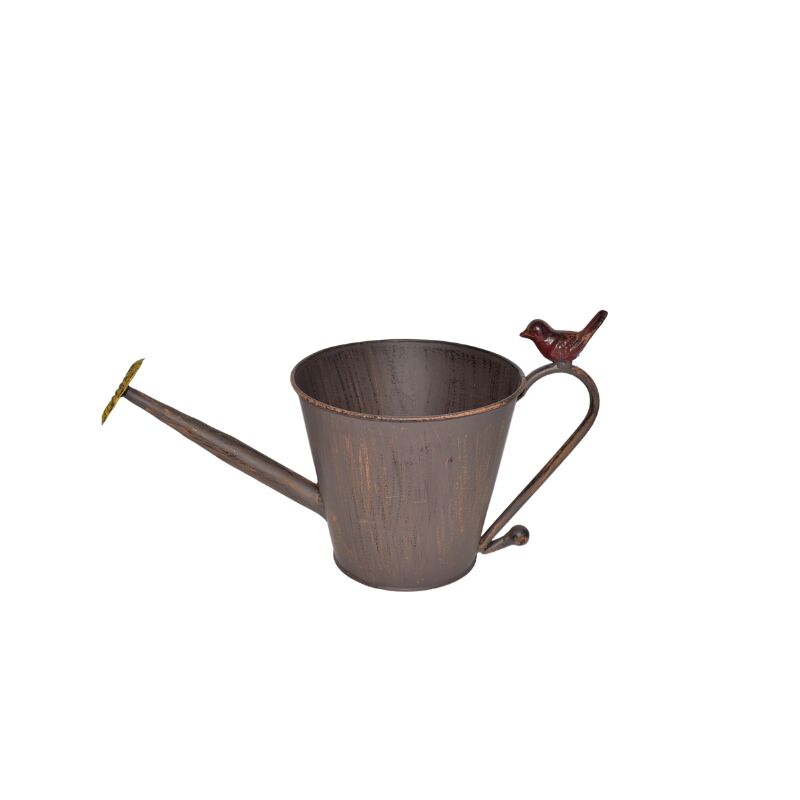 Willow &amp; Silk Watering Can Shape Potplanter with yellow flower 34x16x19cm