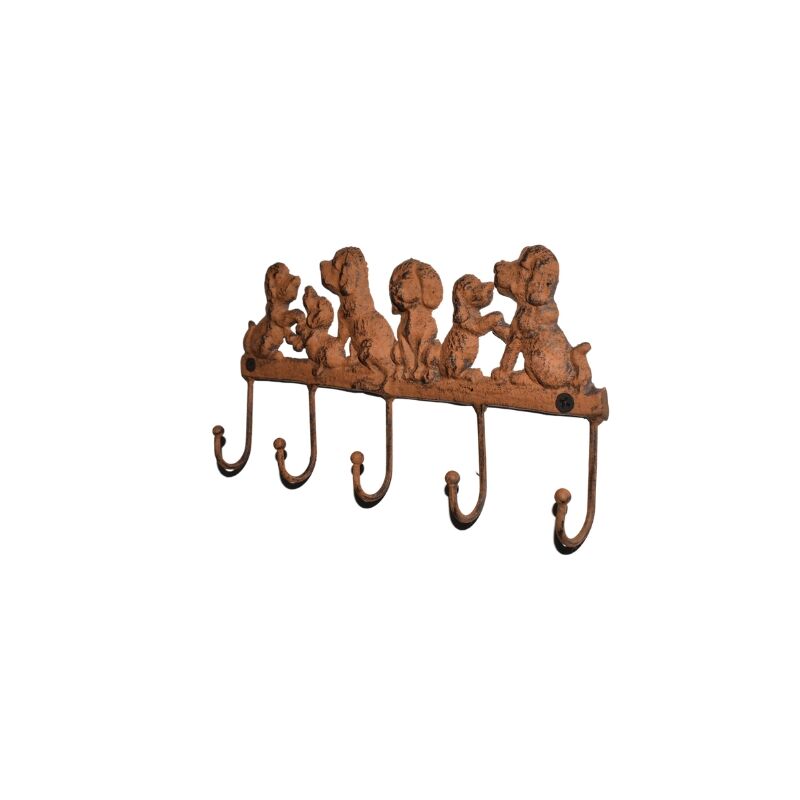 Willow &amp; Silk Cute Dogs 5-Hook Wall Hanging 22.5x2.5x12cm