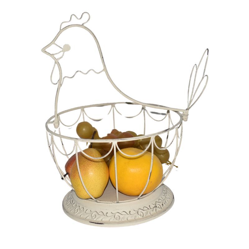 Willow &amp; Silk Chicken Shape Footed Bowl/Basket 30x25x25.5cm