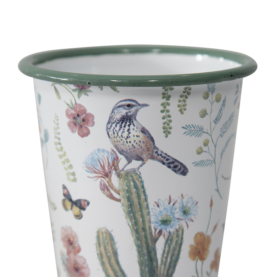 Willow &amp; Silk Spring Set of 6 Birds &amp; Flowers 9cm Planter Pots 