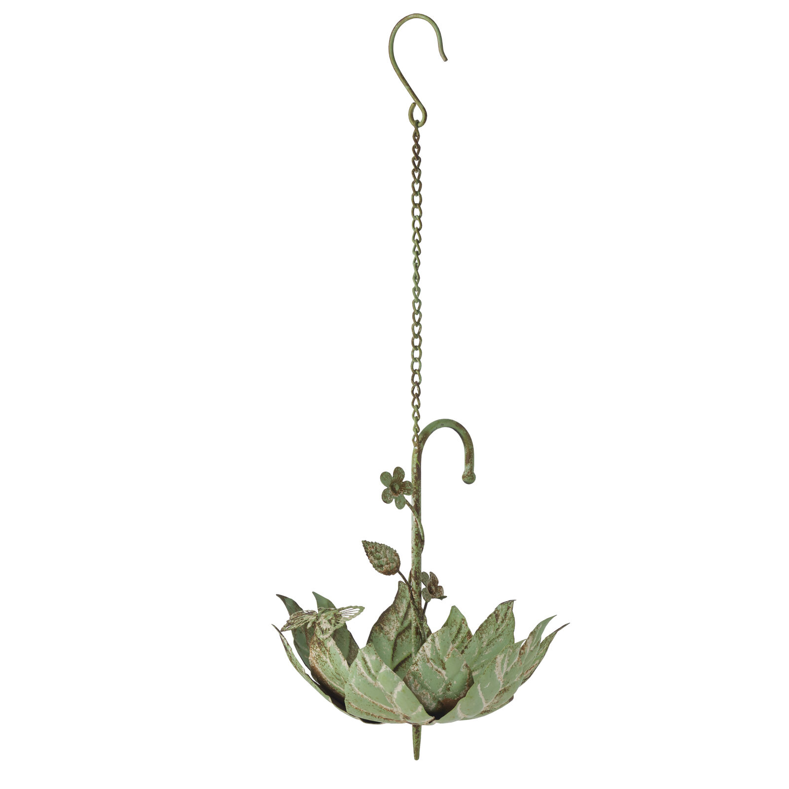 Willow &amp; Silk Hanging Leaf Umbrella Bird feeder 21.5x2