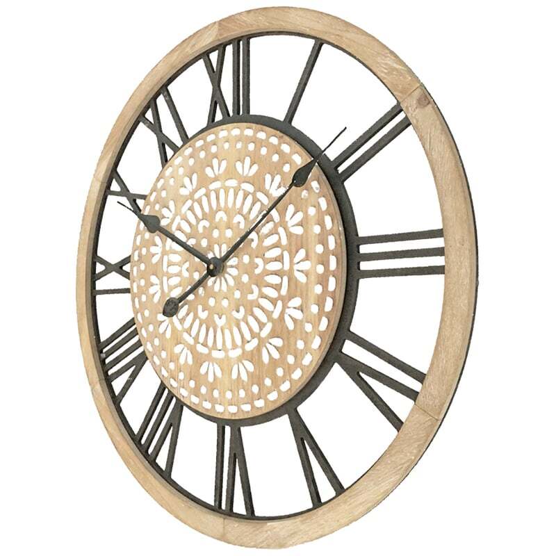 XL Carved Industro-Hamptons Wall Clock NEW Clocks