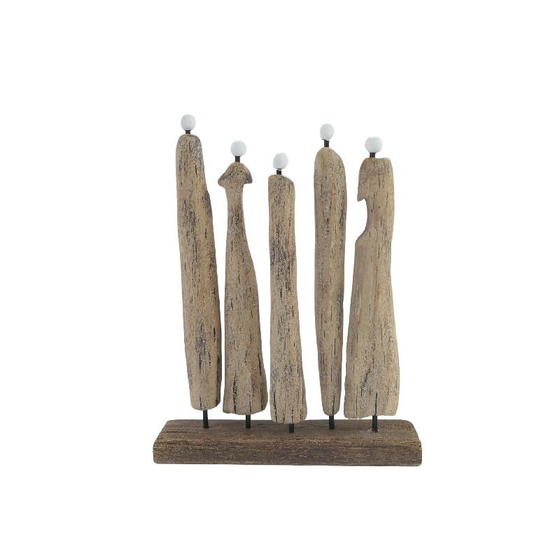 Willow &amp; Silk Handmade 30.5cm Wood/Iron Family &amp; Friends Statue On Base