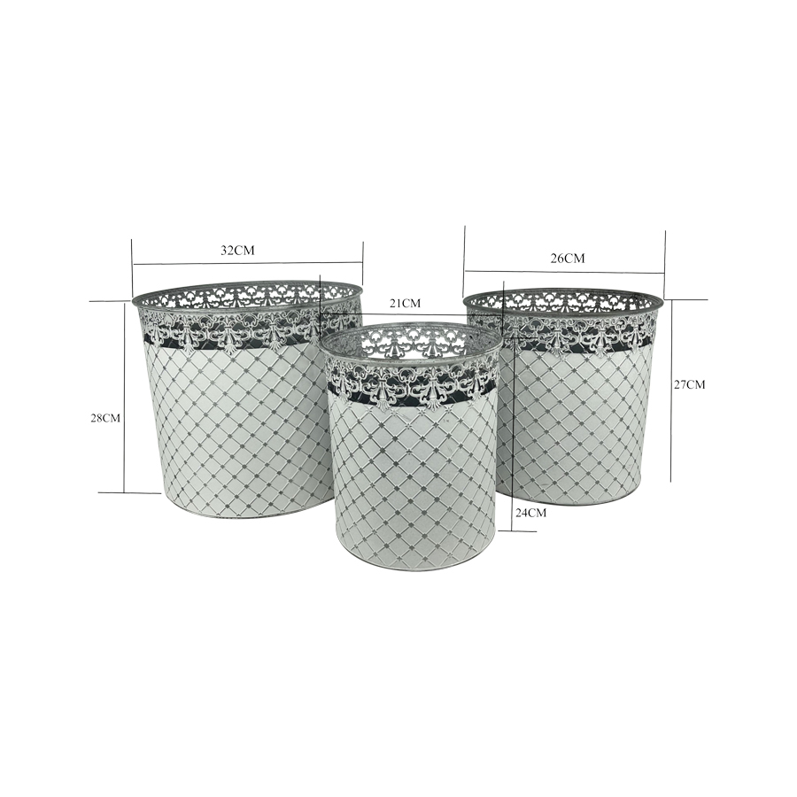 Willow &amp; Silk 32cm/27cm Nested Round Set of 2 Planter/Storage Buckets