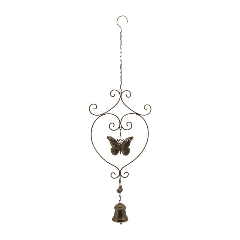 Willow &amp; Silk Metal 82cm Hanging Butterfly w/ Bird Wind Chime/ Witch Bell
