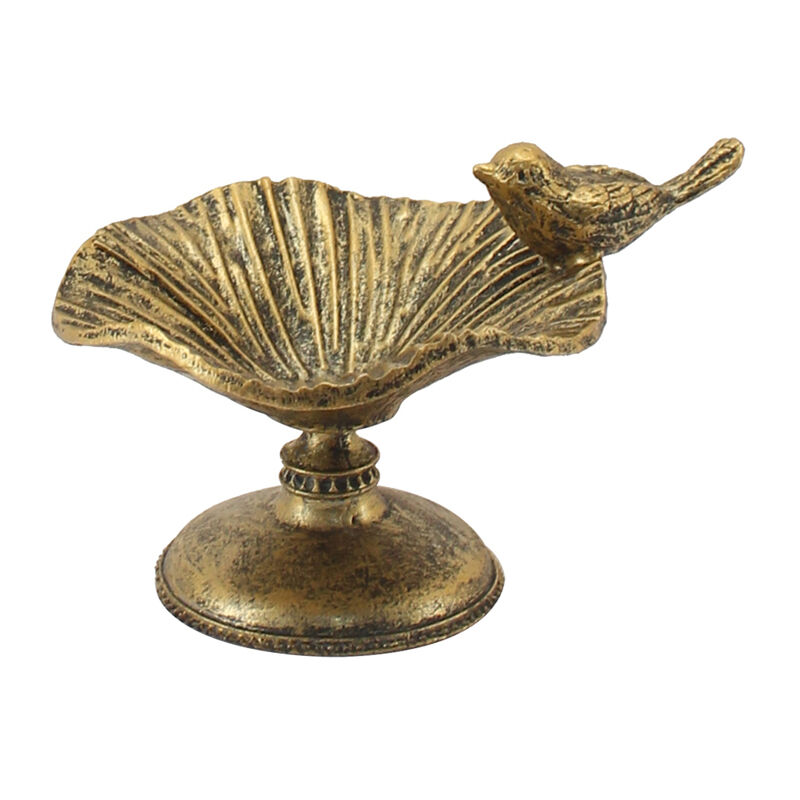 Willow &amp; Silk Vintage Alloy 12cm Ring Holder w/ Perched Bird