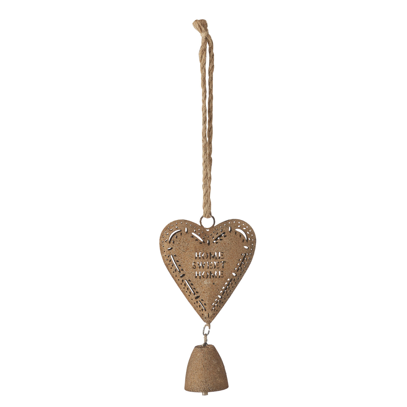 Willow &amp; Silk Metal Hanging Heart Decoration Rust  13*
