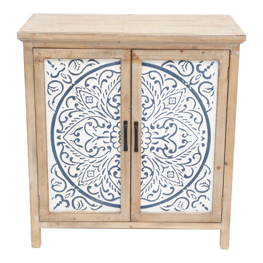 Willow &amp; Silk  Wooden 81.5cm Mandala Double-Door Cabinet/Organiser