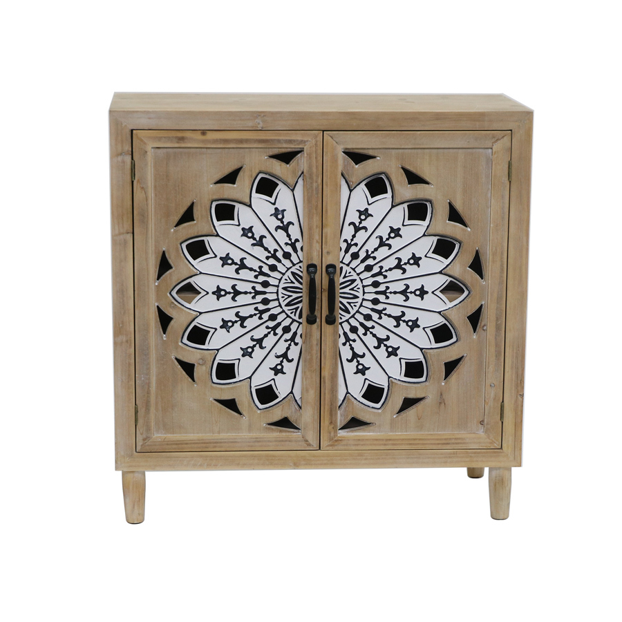 Willow &amp; Silk Wooden 89cm Mandala Fleur 2-Door Cabinet/Organiser