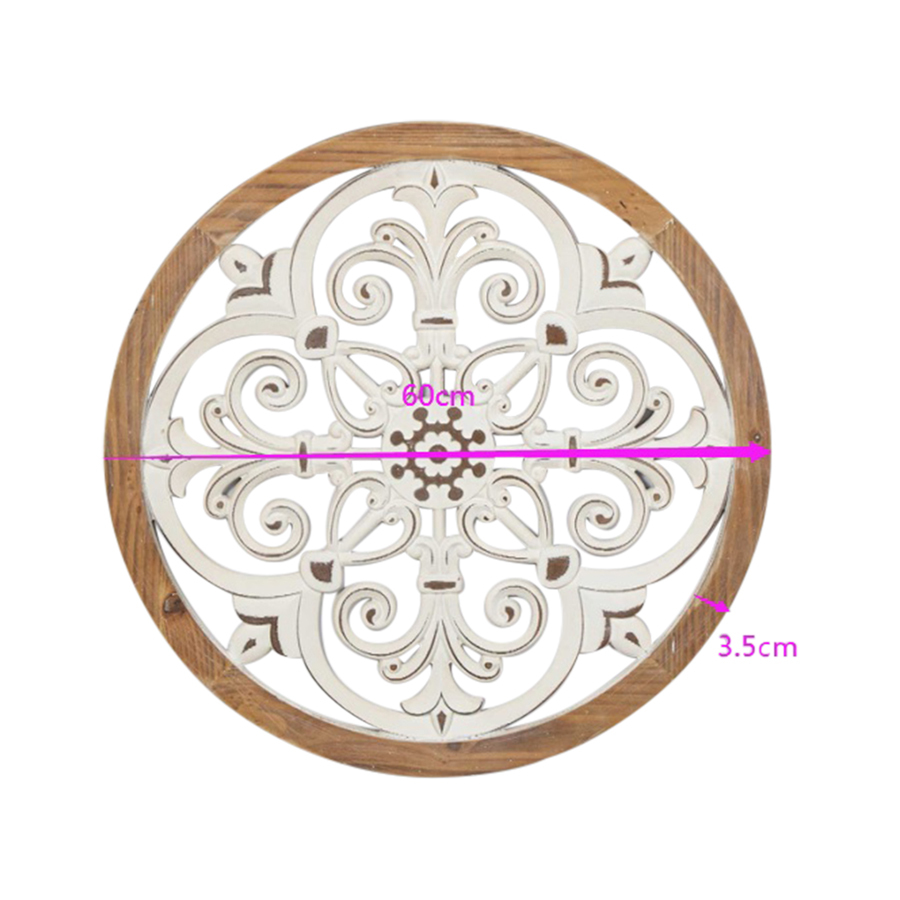 Willow &amp; Silk Framed Round 60cm Fleur Circolo Moulded Wall Art