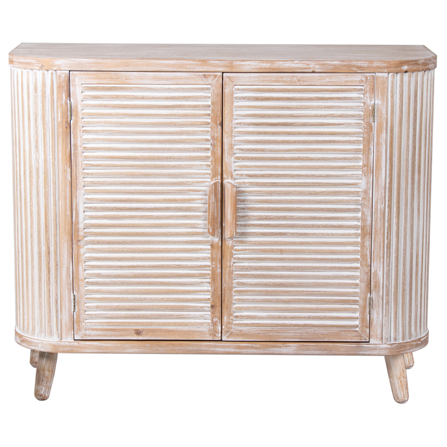 Willow &amp; Silk Wooden 100cm Whitewash Double Door Cabinet/Sideboard/Storage
