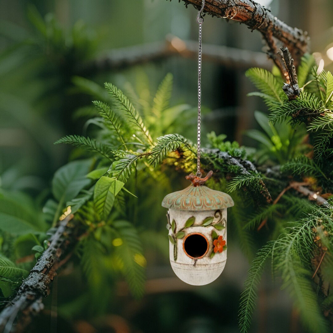 Willow &amp; Silk Perched Paradise Hanging Birdhouse
