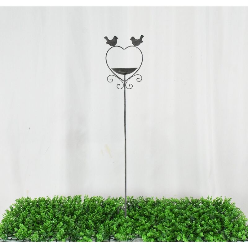 Willow &amp; Silk Whimsical Heart Garden Stake Avian Embrace Birdfeeder Stake 100cm