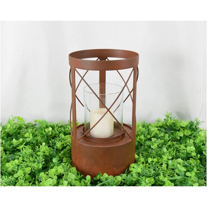 Willow &amp; Silk Rustic Radiance Round Pillar Candle Holder 15x 26 cm
