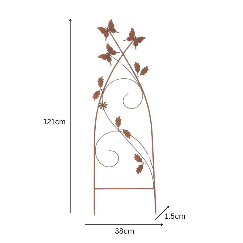 Willow &amp; Silk Serene Butterfly Trellis  Garden Stake Enchanted Garden Climber