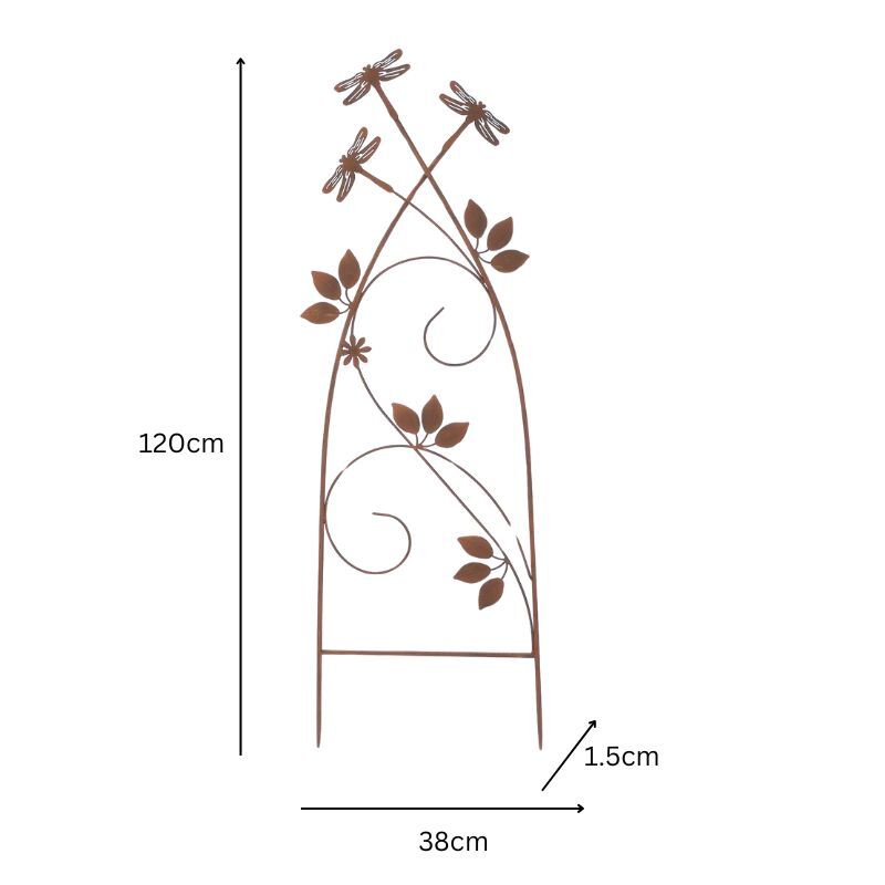 Willow &amp; Silk Serene Dragonfly Trellis  Garden Stake Enchanted Garden Climber