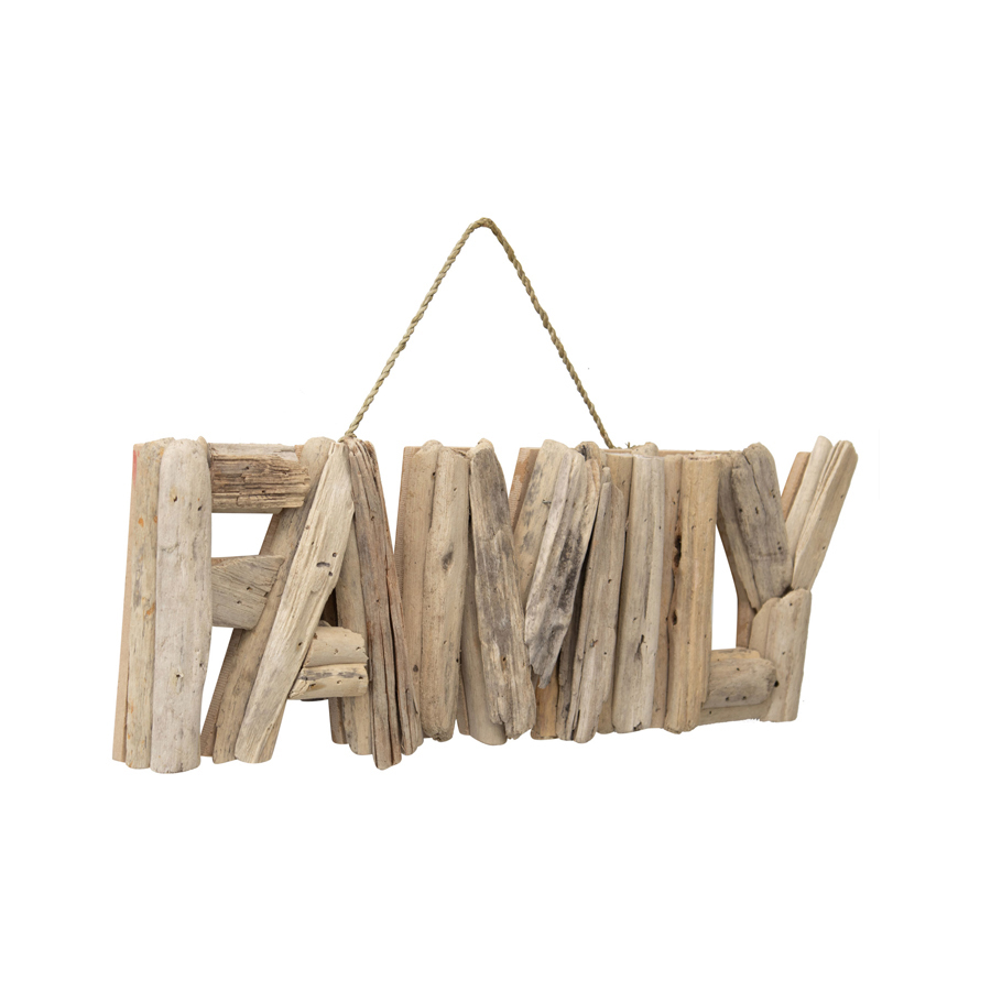 Willow &amp; Silk Handmade 50cm Hanging Wooden &#39;Family&#39; Plaque Sign Wall Art
