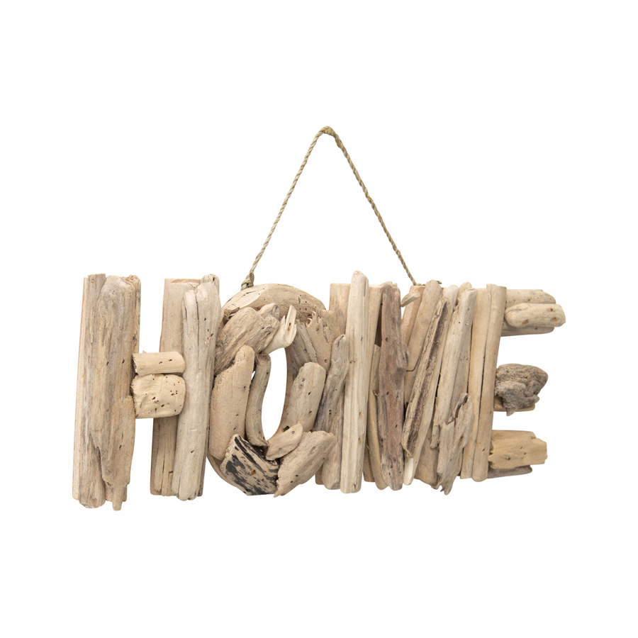 Willow &amp; Silk Handmade Hanging 44cm Wooden &#39;Home&#39; Plaque Sign Wall Art