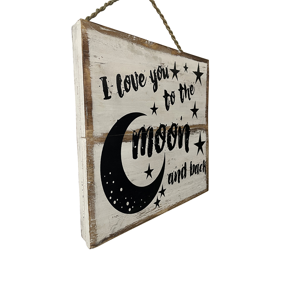 Willow &amp; Silk &#39;Moon and Back&#39; Handcrafted Wall Art