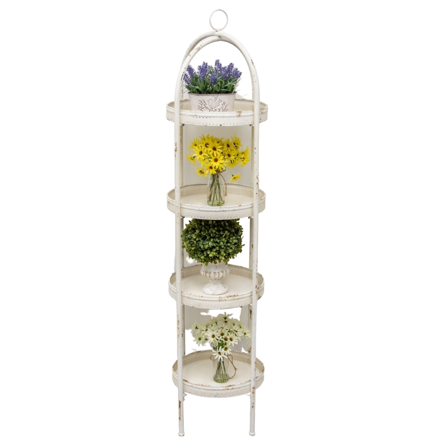 Willow &amp; Silk Metal 154cm 4-Shelf Plant/Flowers Shelf/Organiser/Holder