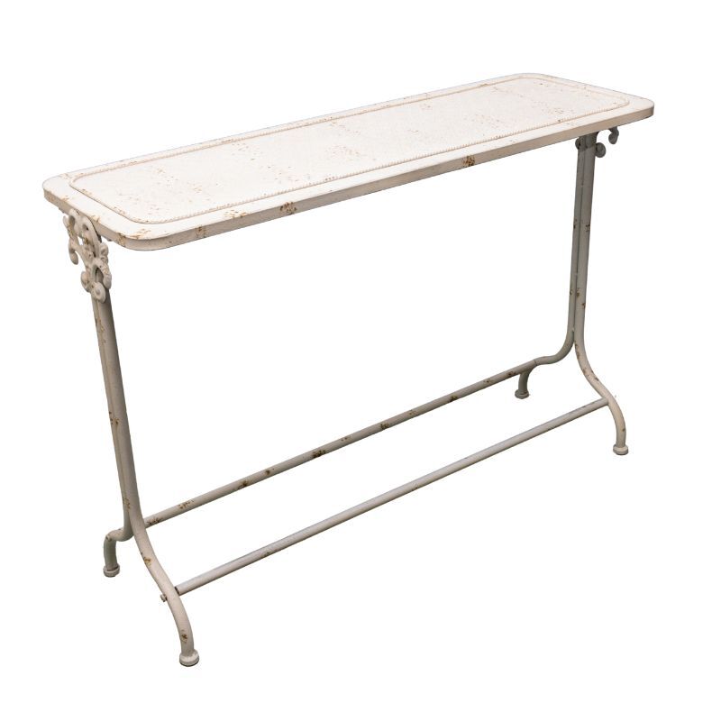 Willow &amp; Silk Distressed Finish French Provincial Metal Console Table 