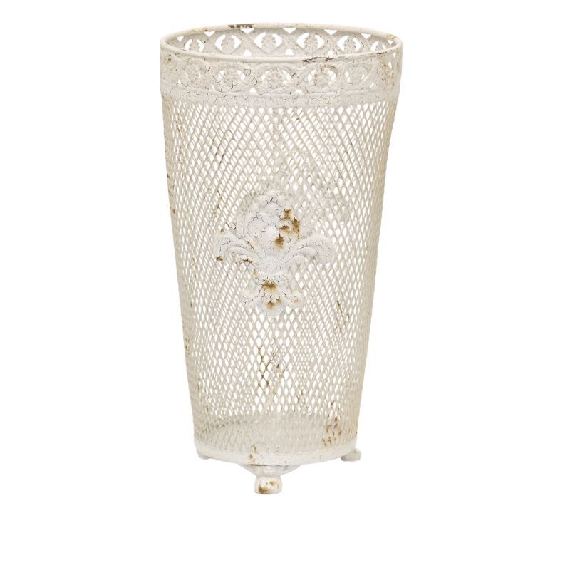 Willow &amp; Silk French Provincial Elegance Dry-Flower Vase with Fleur-de-lis 