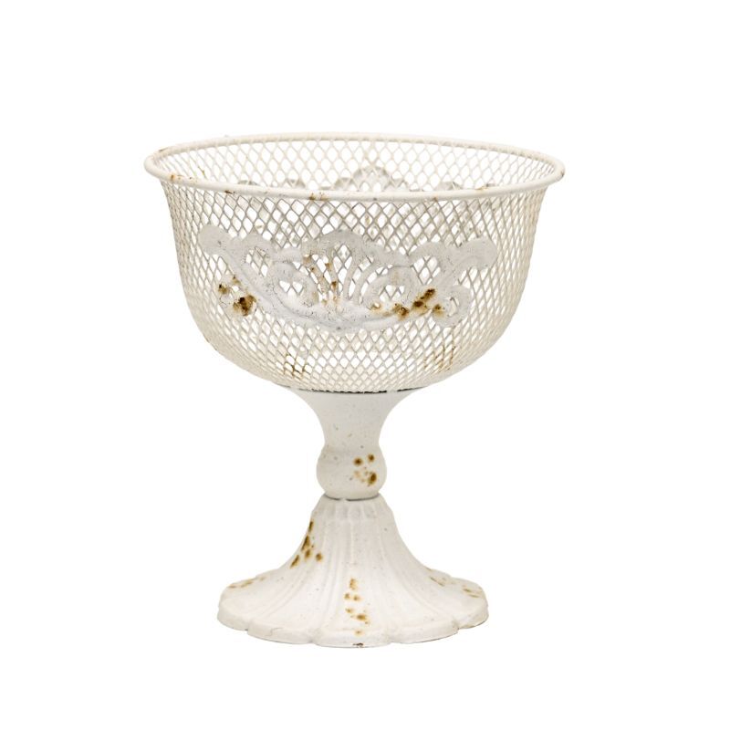 Willow &amp; Silk French Provincial Elegance Footed Bowl with Fleur-de-Lis 