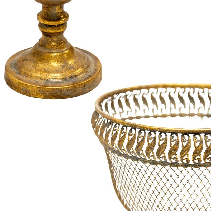Willow &amp; Silk Golden Net Elegance Lustre Footed Bowl