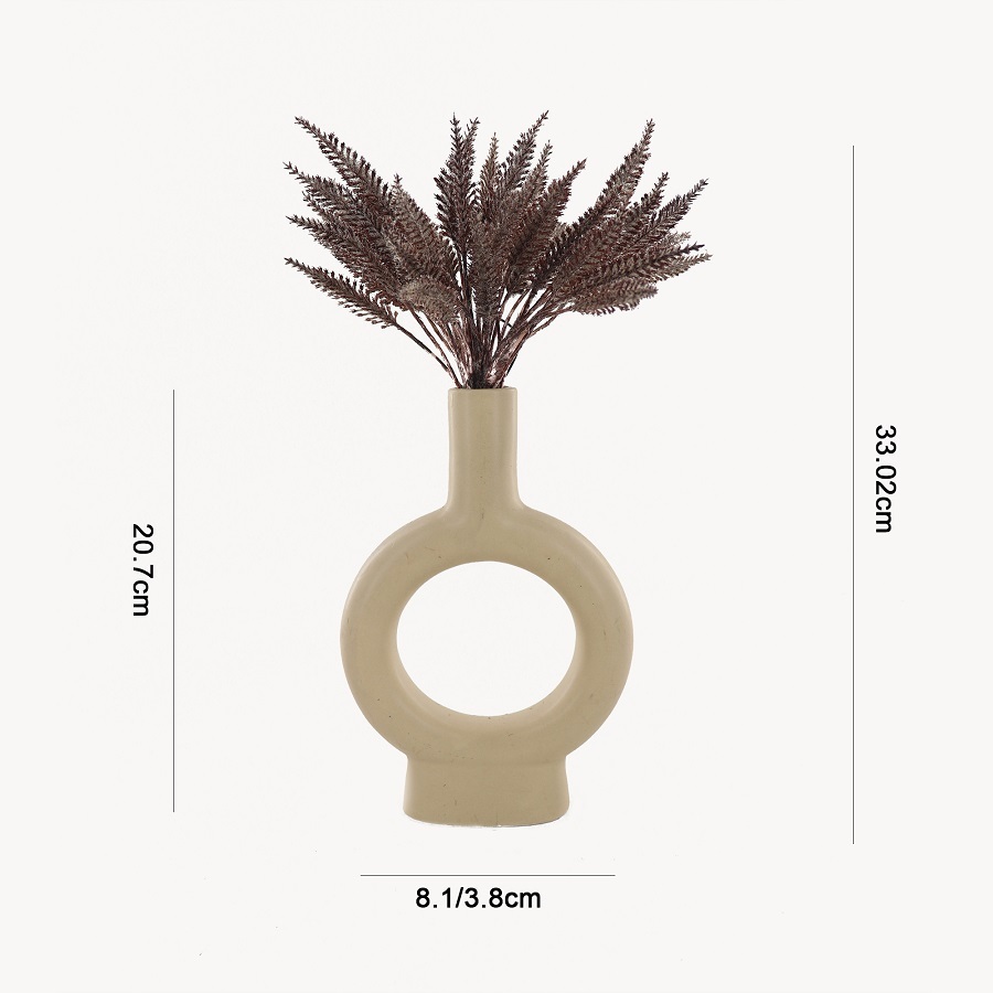 Willow &amp; Silk Artificial 35cm Blush Barley Plant in Ceramic Vase/Pot