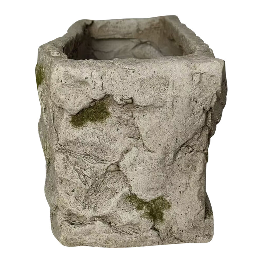 Willow &amp; Silk Aged Rectangular Planter with Angel 37x19.5x18cm
