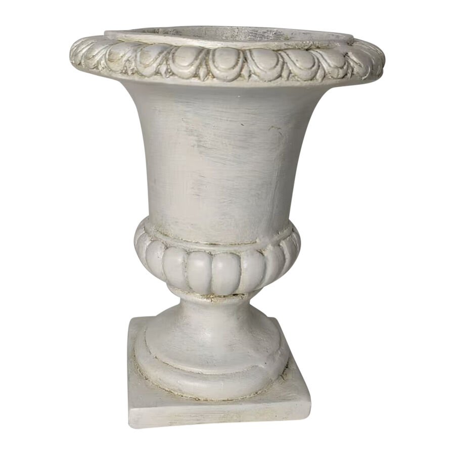 Willow &amp; Silk Elaborate Off-White Distressed Roman Planter 24x24x30.5cm