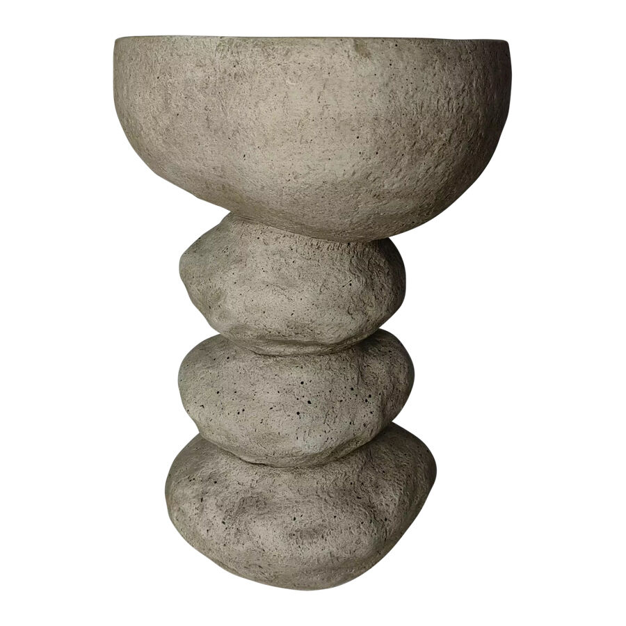 Willow &amp; Silk Arty Stone Birdbath 27x25x50m