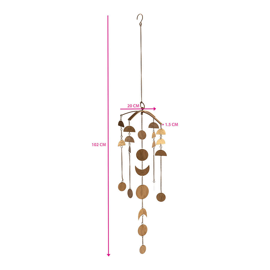 Willow &amp; Silk Handmade Hanging Golden 102cm Lunar/Moon Mobile Wall Art