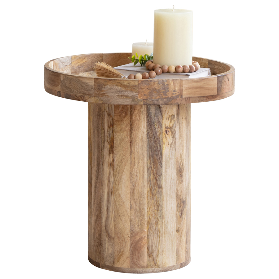 Willow &amp; Silk 50cm Round Mango Wooden Coffee Table
