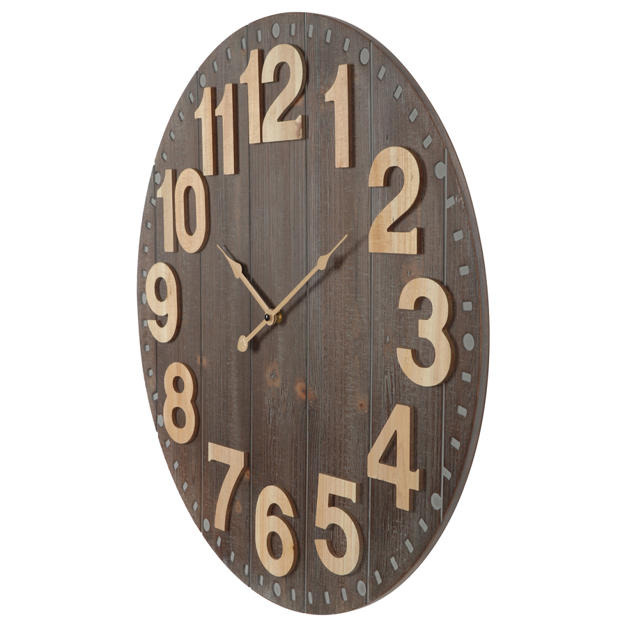 Willow &amp; Silk Round 60cm Large Numerals Room/Hallway Wall Clock 