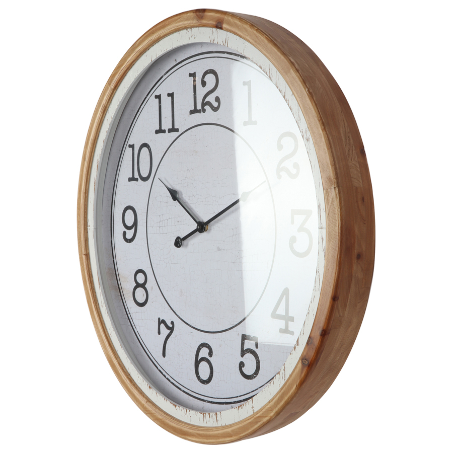 Willow &amp; Silk Round 60cm White Nordic Front Wall Clock 