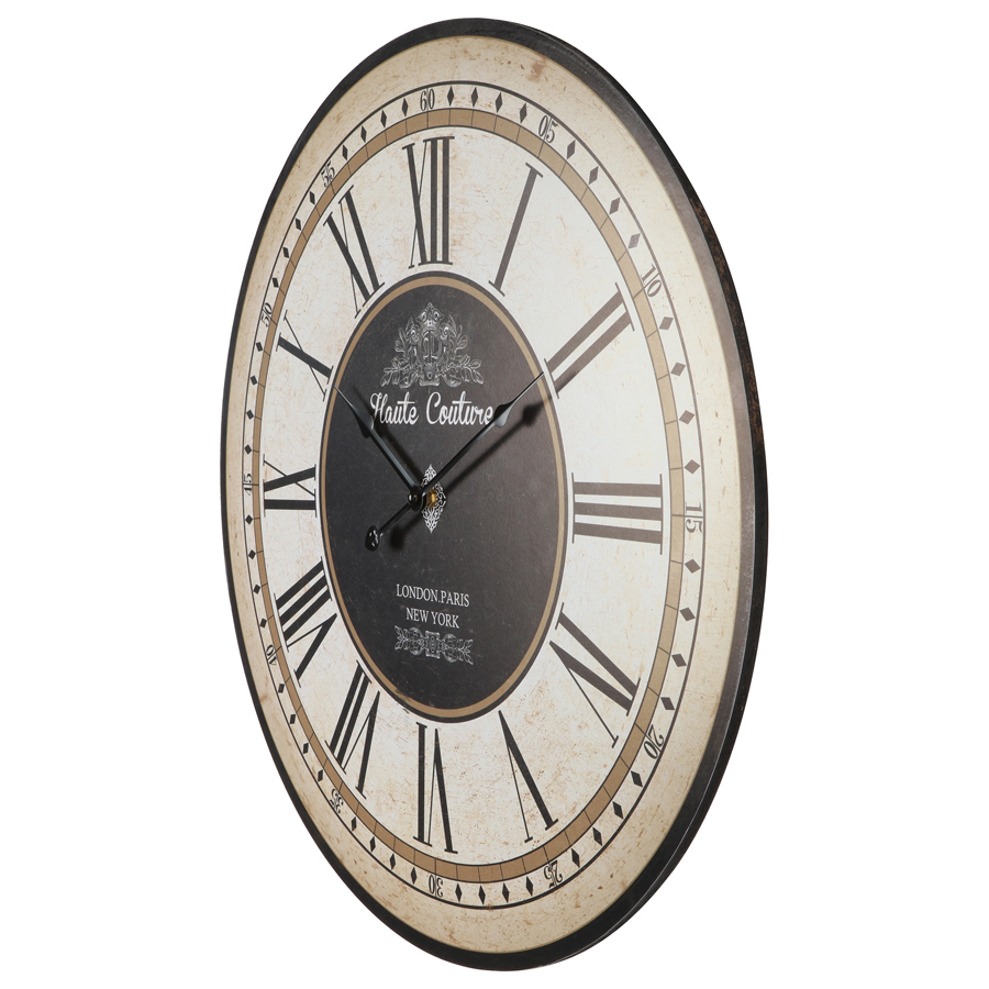 Willow &amp; Silk Roman Numeral Round 60cm &#39;Haute Couture&#39; Wall Clock 