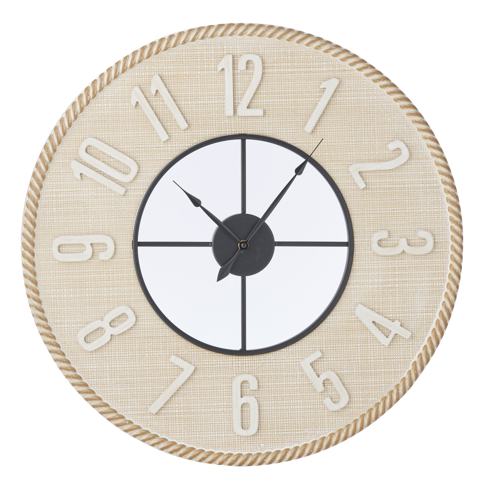 Willow &amp; Silk 60cm Hampton Style Clock w Numbers 60x3c