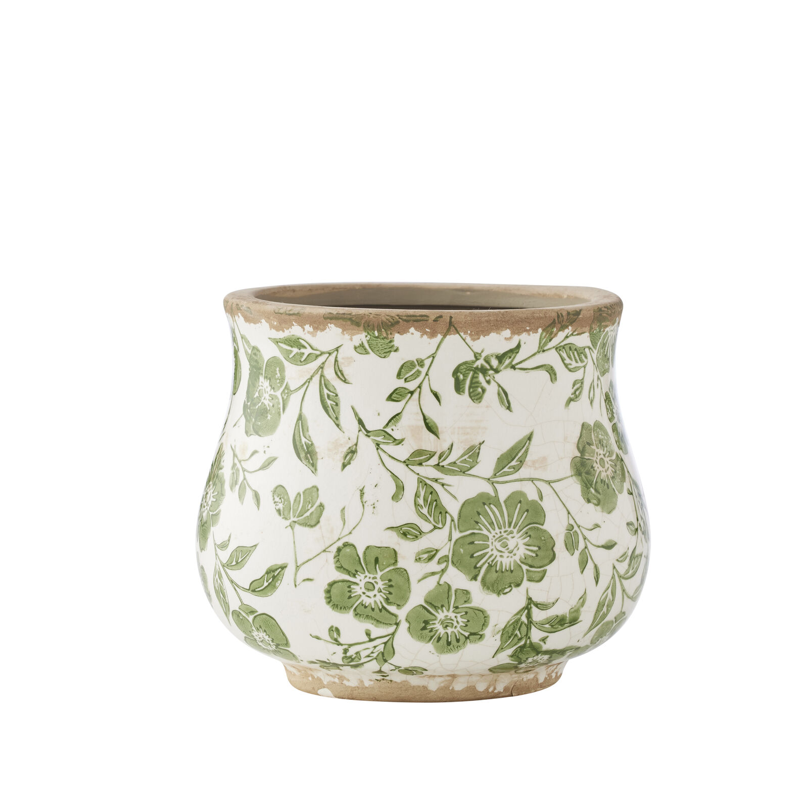 Willow &amp; Silk Green Leaf Potplanter 16x16x13.5cm