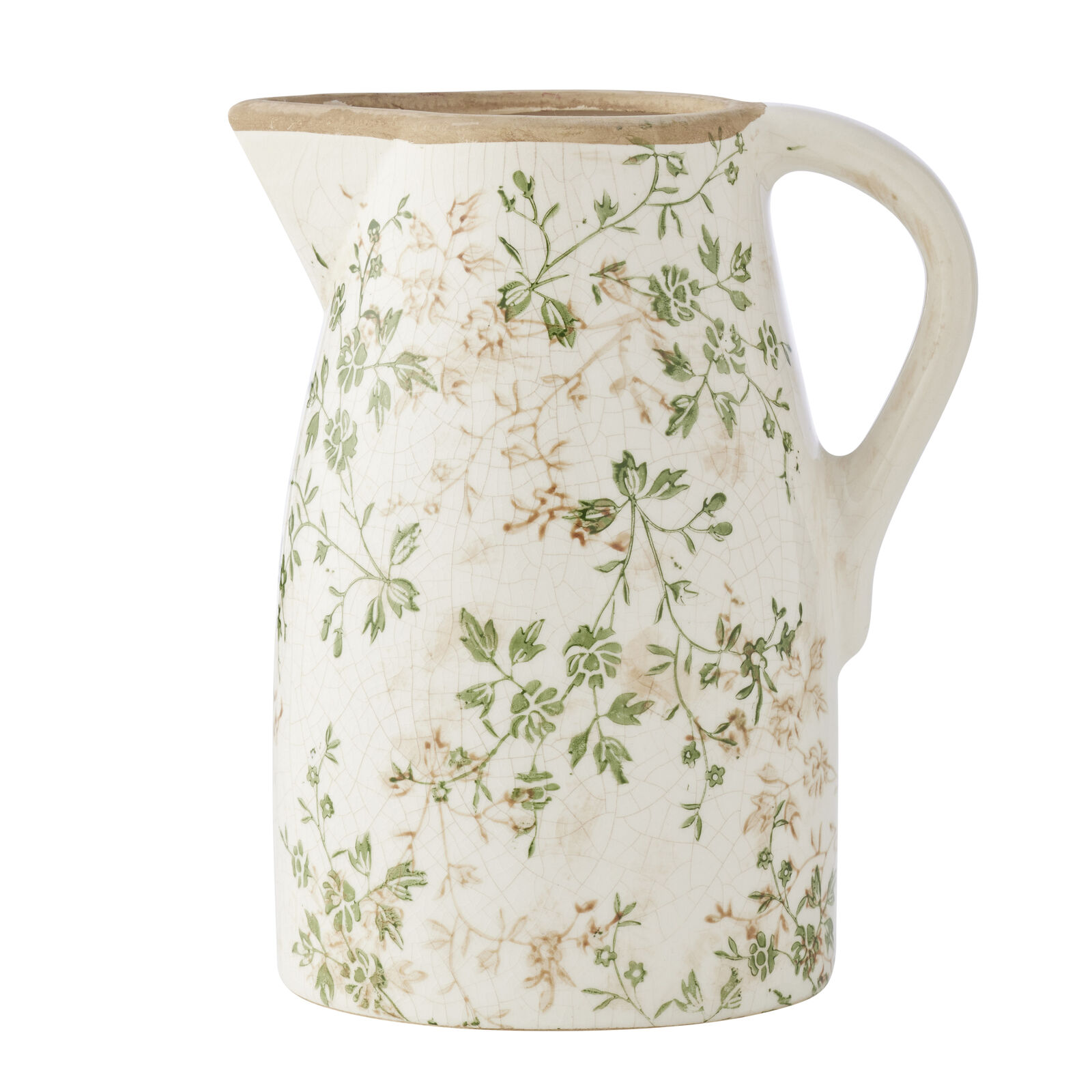 Willow &amp; Silk Green Leaf Jug Lge (20x16x24cm)