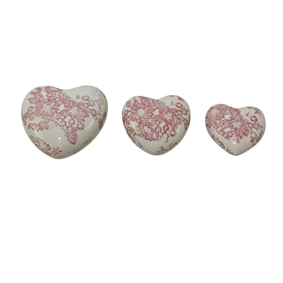 Willow &amp; Silk Set/3 Ass Size Cherry Blossom Hearts 10.