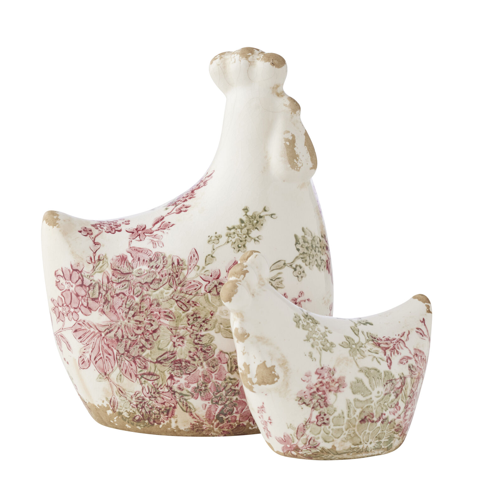 Willow &amp; Silk Set/2 Ass Size Cherry Blossom Chooks 14x
