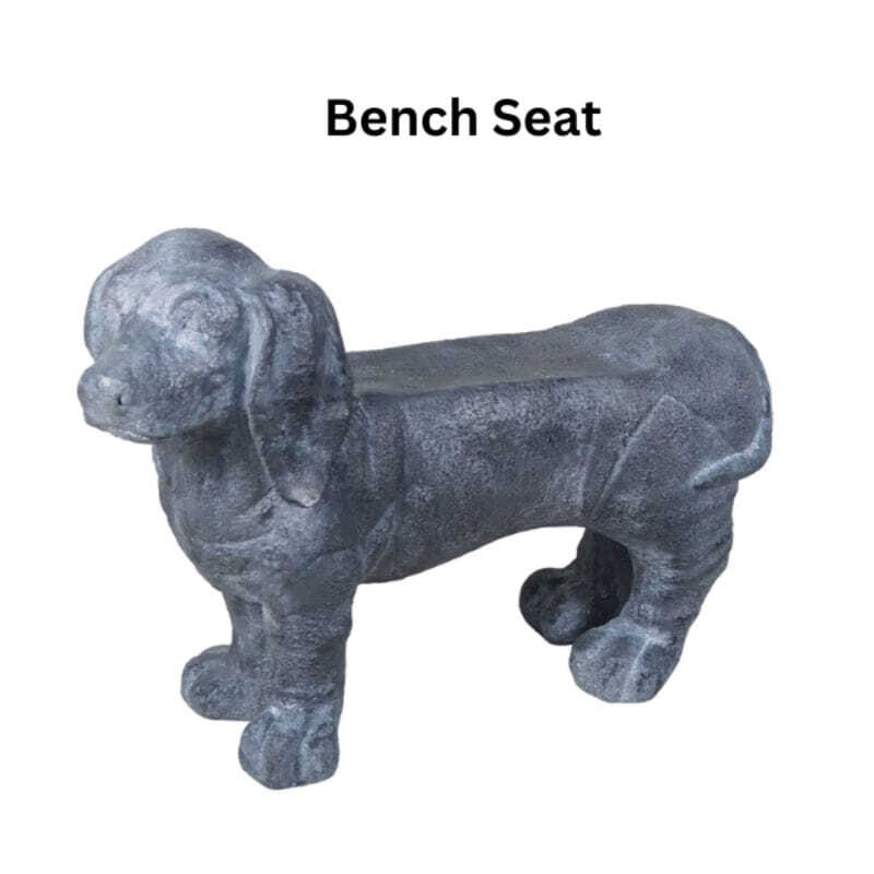 Willow &amp; Silk Magnesium 86cm Grey Dachshund Dog Statue Bench/Seat