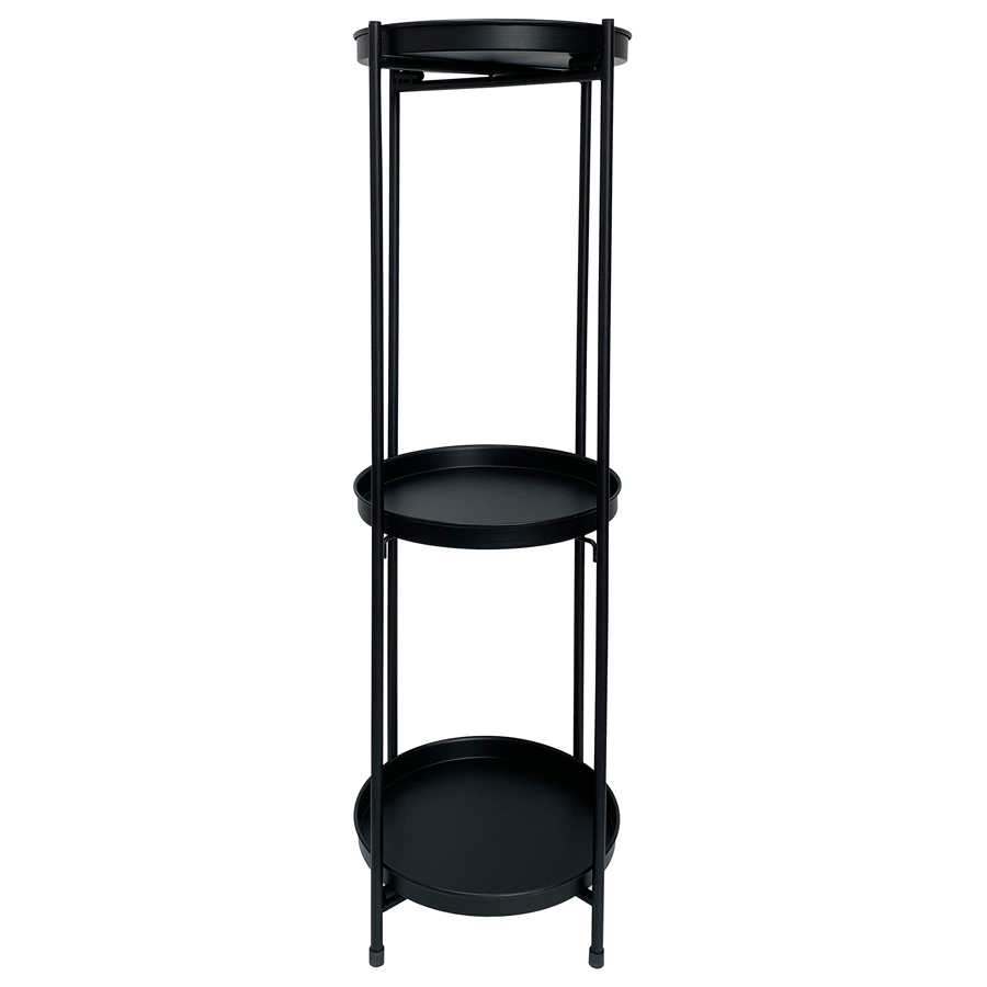 Willow &amp; Silk 3-Shelf 81cm Black Round Metal Pot/Planter Stand